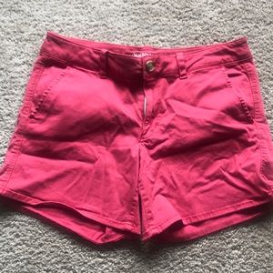 AEO red midi shorts